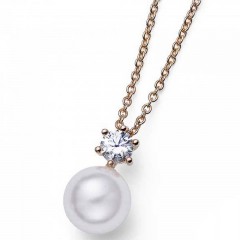 ŽENSKI OLIVER WEBER FOCUS PEARL GOLD LANČIĆ SA SWAROVSKI BELOM PERLOM I KRISTALOM