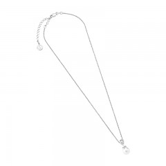 Ženski Majorica Auva Srebrni Lančić Sa Belim Bisernim Priveskom Sa Kristalima 10/12 mm