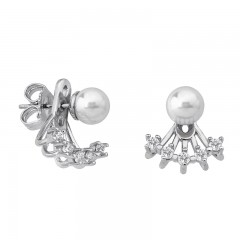 Ženske Majorica Mood 2u1 Bele Biserne Srebrne Mindjuše 6 mm