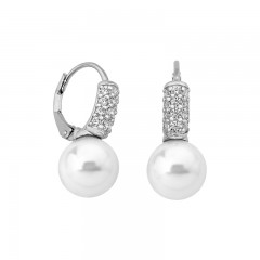 Ženske Majorica Sofia Bele Biserne Srebrne Mindjuše 11 mm