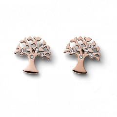 Ženske Oliver Weber Flourish Crystal Roze Zlatne Mindjuše Sa Belim Swarovski Kristalima