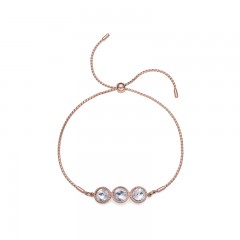 Ženska Oliver Weber Joy STE Rosegold Crystal Roze Zlatna Narukvica Sa Swarovski Belim Kristalom