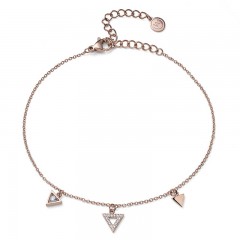 Ženska Oliver Weber Three STE Roze Zlatna Narukvica Sa Belim Swarovski Kristalima