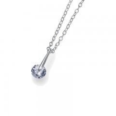 Ženski Oliver Weber Wheely 925AG Crystal Srebrni Lančić Sa Belim Swarovski Kristalnim Priveskom