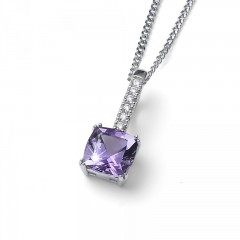 ŽENSKI OLIVER WEBER BAIA 925AG VIOLET ZIRCON LANČIĆ SA SWAROVSKI KRISTALOM
