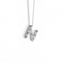 Ženski Victoria Cruz Letter "N" Multicolor Lančić Sa Swarovski Kristalima