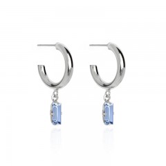 Ženske Victoria Cruz Macedonia Hoop Light Sapphire Mindjuše Sa Swarovski Plavim Kristalom