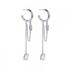 Ženske Victoria Cruz Macedonia Hoop Light Sapphire Mindjuše Sa Swarovski Plavim Kristalom