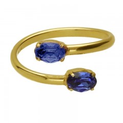 ŽENSKI VICTORIA CRUZ ALYSSA SAPPHIRE GOLD PRSTEN SA SWAROVSKI KRISTALIMA