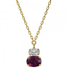 ŽENSKA VICTORIA CRUZ GEMMA AMETHYST GOLD OGRLICA SA SWAROVSKI KRISTALIMA