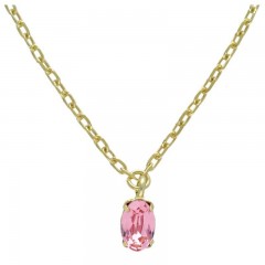 ŽENSKA VICTORIA CRUZ GEMMA PINK GOLD OGRLICA SA SWAROVSKI KRISTALIMA