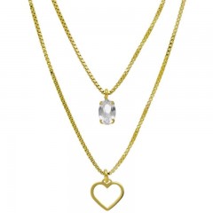 ŽENSKA VICTORIA CRUZ GENOVEVA CRYSTAL GOLD OGRLICA SA SWAROVSKI KRISTALOM