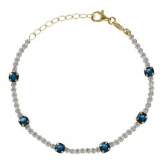 ŽENSKA VICTORIA CRUZ SHINE SAPPHIRE GOLD NARUKVICA SA SWAROVSKI KRISTALIMA