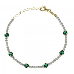 ŽENSKA VICTORIA CRUZ SHINE EMERALD GOLD NARUKVICA SA SWAROVSKI KRISTALIMA