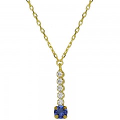 ŽENSKA VICTORIA CRUZ SHINE SAPPHIRE GOLD OGRLICA SA SWAROVSKI KRISTALIMA