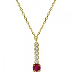 ŽENSKA VICTORIA CRUZ SHINE FUCHSIA GOLD OGRLICA SA SWAROVSKI KRISTALIMA