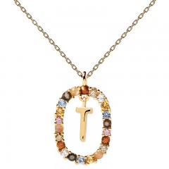 ŽENSKA PD PAOLA LETTER T ZLATNA OGRLICA SA POZLATOM 18k