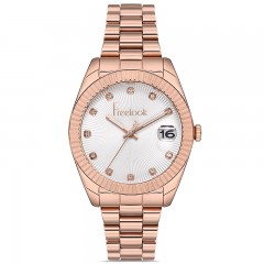 ŽENSKI FREELOOK BELLE BELI ROZE ZLATNI ELEGANTNI RUČNI SAT SA ROZE ZLATNIM METALNIM KAIŠEM