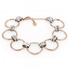 ŽENSKA FREELOOK SREBRNA ROZE ZLATNA NARUKVICA OD HIRURŠKOG ČELIKA