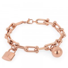 ŽENSKA FREELOOK ROZE ZLATNA NARUKVICA OD HIRURŠKOG ČELIKA