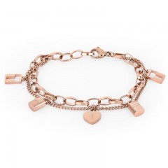 ŽENSKA FREELOOK ROZE ZLATNA NARUKVICA OD HIRURŠKOG ČELIKA