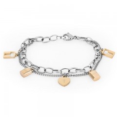 ŽENSKA FREELOOK SREBRNA ZLATNA NARUKVICA OD HIRURŠKOG ČELIKA