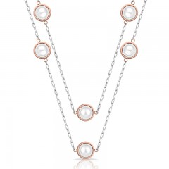 ŽENSKA FREELOOK SREBRNA ROZE ZLATNA OGRLICA OD HIRURŠKOG ČELIKA