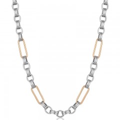 ŽENSKA FREELOOK SREBRNA ROZE ZLATNA OGRLICA OD HIRURŠKOG ČELIKA