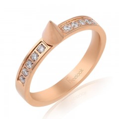 ŽENSKI FREELOOK ROZE ZLATNI PRSTEN OD HIRURŠKOG ČELIKA M