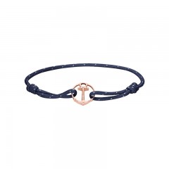 Paul Hewitt Re/Brace Plava Tekstilna Narukvica Sa Roze Zlatnim Sidrom