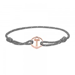 Paul Hewitt Re/Brace Siva Tekstilna Narukvica Sa Roze Zlatnim Sidrom