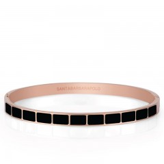 ŽENSKA SANTA BARBARA POLO CRNA ROZE ZLATNA NARUKVICA OD HIRURŠKOG ČELIKA