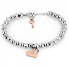 ŽENSKA SANTA BARBARA POLO SREBRNA ROZE ZLATNA NARUKVICA OD HIRURŠKOG ČELIKA