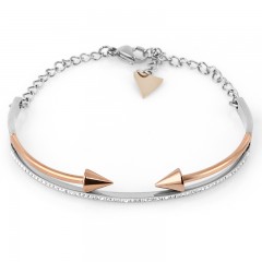 ŽENSKA SANTA BARBARA POLO SREBRNA ROZE ZLATNA NARUKVICA OD HIRURŠKOG ČELIKA