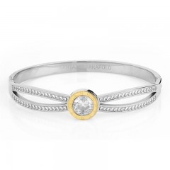 ŽENSKA SANTA BARBARA POLO SREBRNA ZLATNA NARUKVICA OD HIRURŠKOG ČELIKA