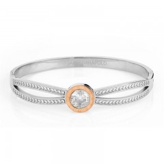 ŽENSKA SANTA BARBARA POLO SREBRNA ROZE ZLATNA NARUKVICA OD HIRURŠKOG ČELIKA