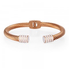 ŽENSKA SANTA BARBARA POLO ROZE ZLATNA NARUKVICA OD HIRURŠKOG ČELIKA