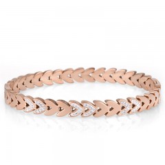 ŽENSKA SANTA BARBARA POLO ROZE ZLATNA NARUKVICA OD HIRURŠKOG ČELIKA