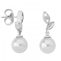 Ženske Majorica Hoja Bele Biserne Srebrne Mindjuše 8 mm