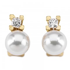 Ženske Majorica Selene Bele Biserne Gold Srebrne Mindjuše 10 mm