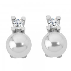 Ženske Majorica Selene Bele Biserne Srebrne Mindjuše 10 mm