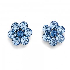 Ženske Oliver Weber Flower Light Sapphire mindjuše sa swarovski plavim kristalom