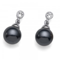 Ženske Oliver Weber Lucent Dark Grey Crystal mindjuše sa crnim swarowski perlama