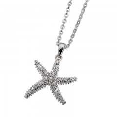 Ženski Oliver Weber Starfish 2 Small Crystal Lančić sa swarovski belim kristalnim priveskom
