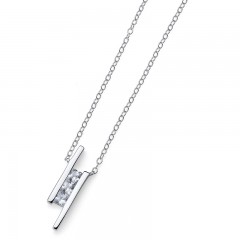 Ženski Oliver Weber Foursquare 925Ag Crystal Srebrni Lančić Sa Belim Swarovski Kristalnim Priveskom