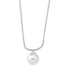 Ženski Majorica Nuada Srebrni Lančić Sa Belim Bisernim Priveskom 10 mm