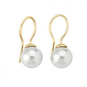 ŽENSKE MAJORICA LYRA BELE BISERNE GOLD SREBRNE MINDJUŠE 9 mm