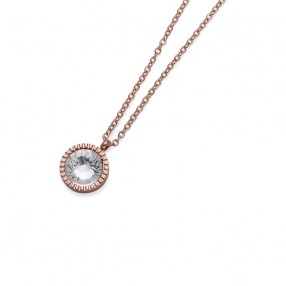 Ženski Oliver Weber Joy Rosegold Crystal Roze Zlatni Lančić Sa Swarovski Kristalnim Priveskom