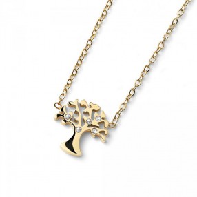 Ženski Oliver Weber Flourish Crystal Zlatni Lančić Sa Swarovski Belim Kristalima