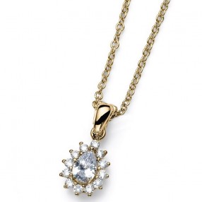 ŽENSKI OLIVER WEBER INTO WHITE ZIRCON GOLD LANČIĆ SA BELIM SWAROVSKI CIRKONIMA